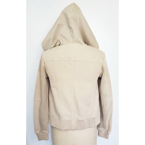 Free People We the Free Womens Carmen Moto Jacket Zip Hoody in Calm Sand S NWT - Picture 6 of 14